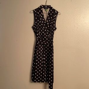 Chaps blue with white polka dots dress.